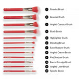 BH Cosmetics Miss Claus Fa La La Fierce 12 Pieces Brush and Bag Set
