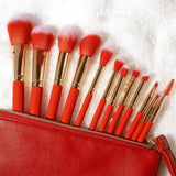 BH Cosmetics Miss Claus Fa La La Fierce 12 Pieces Brush and Bag Set