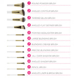 BH Cosmetics White Studded Elegance - 12 Piece Brush Set