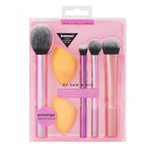 Real Techniques Everyday Essentials Makeup Brush Set Plus with Bonus Miracle Complexion Sponge