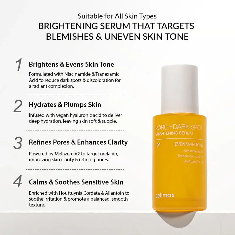Celimax Pore + Dark Spot Brightening Serum - 30ml