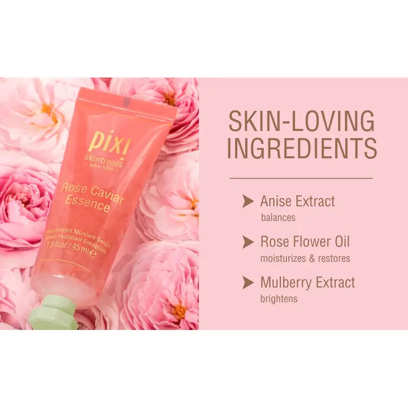 pixi Skintreats Rose Caviar Essence with Rose and Grape Seed Oil - 45ml