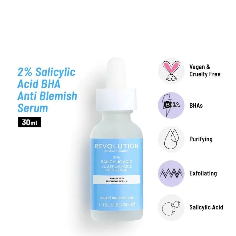 Makeup Revolution Skincare Blemish 2 Percent Salicylic Acid Targeted Serum - 30ml