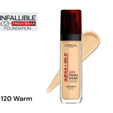 LOreal Paris Infallible 32H Freshwear Liquid Foundation 30ml - 120 Warm Dore